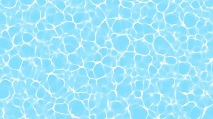 焦散。蓝色的水和闪亮的焦散