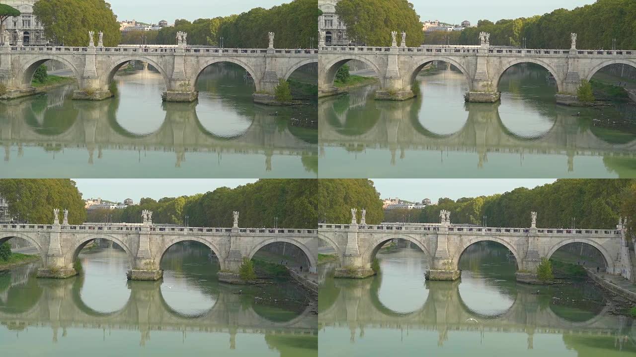 通往意大利罗马圣安吉洛城堡的桥梁
