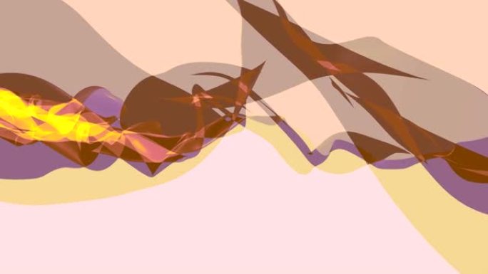 软丝烟橙丝带轻柔流动挥舞数字模拟湍流抽象动画背景新质量动态艺术运动七彩酷漂亮漂亮全高清视频素材