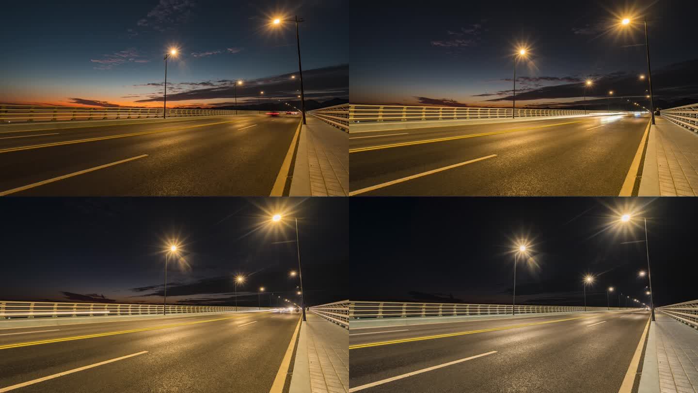 大桥夜景车流