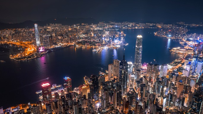 香港夜景全景延时
