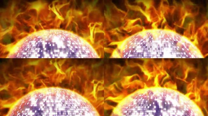 火热的迪斯科球动画渲染，背景，循环