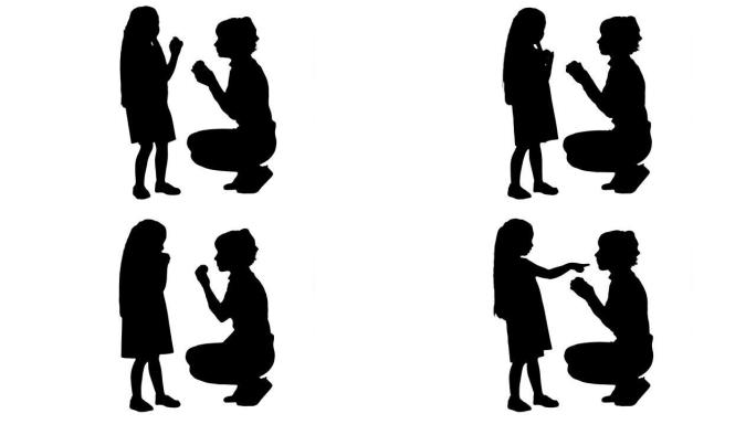 剪影快乐的母亲和女儿一起吃健康的食物轨迹哑光