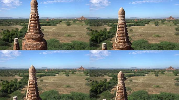 顶视图老塔或佛塔蒲甘曼德勒缅甸