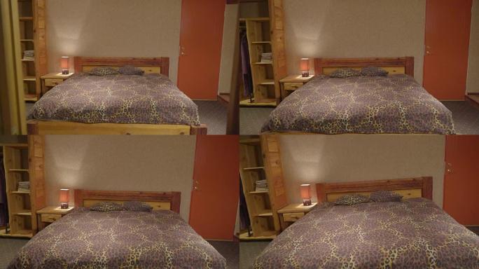 房间里床罩的豹纹