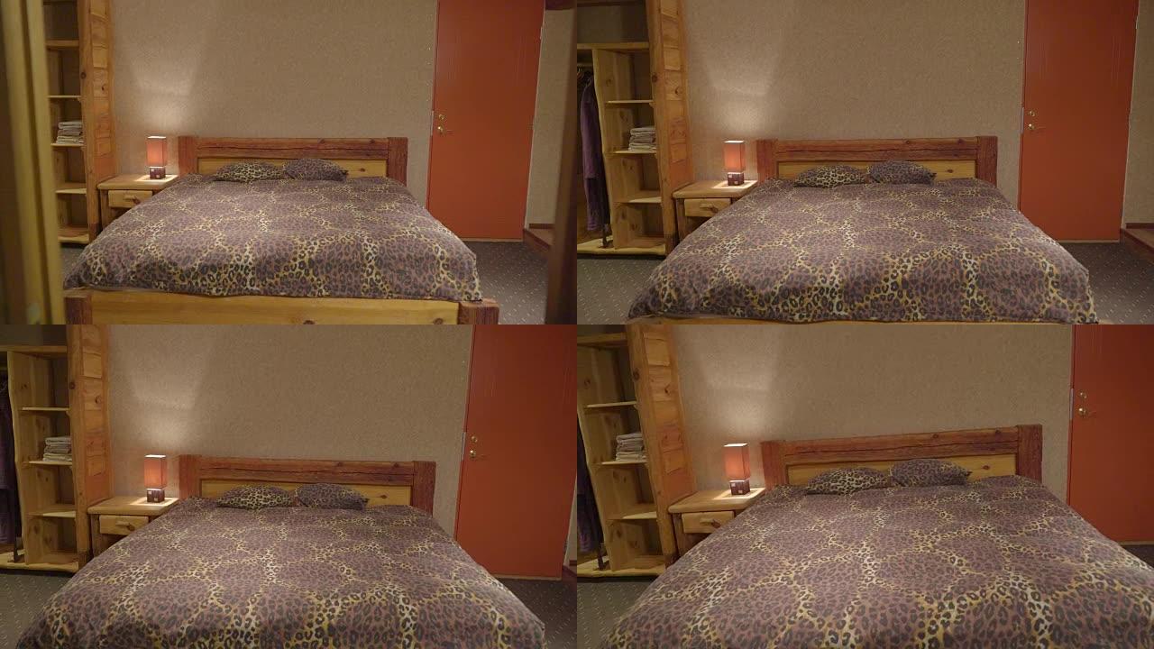 房间里床罩的豹纹