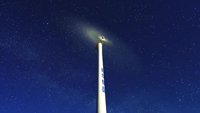 4K: 午夜银河系的风力涡轮机