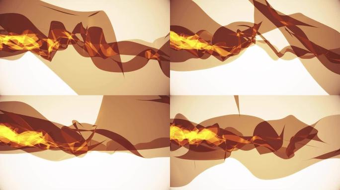 软丝烟橙丝带轻柔流动挥舞数字模拟湍流抽象动画背景新质量动态艺术运动七彩酷漂亮漂亮全高清视频素材