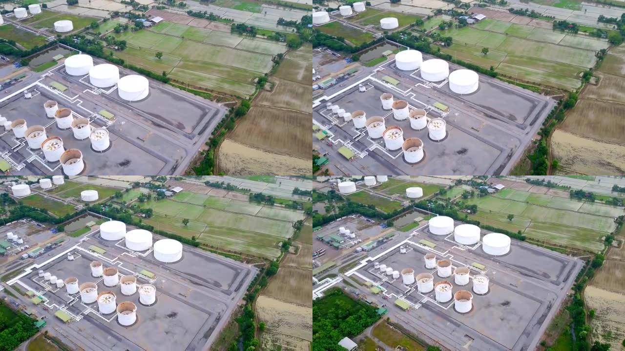 炼油厂形成工业区的鸟瞰图