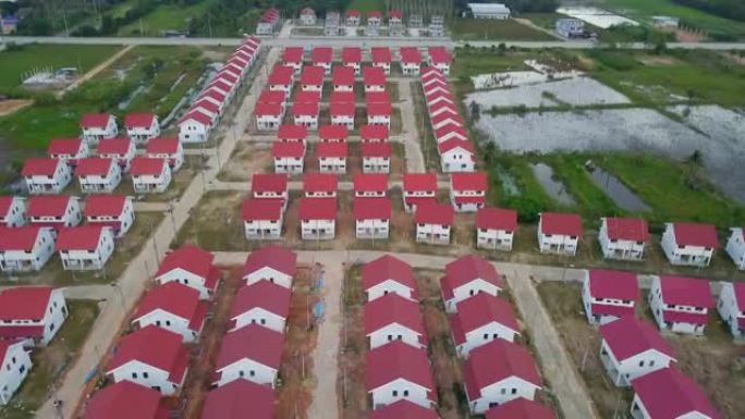 泰国正在建设中的家乡的空中拍摄