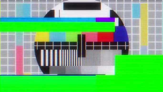 液晶显示屏背景动画上带有毛刺干扰的电视测试平板电脑-新质量数字抽搐技术彩色视频素材