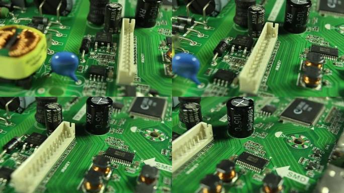 the electronic circuits close-up, macro