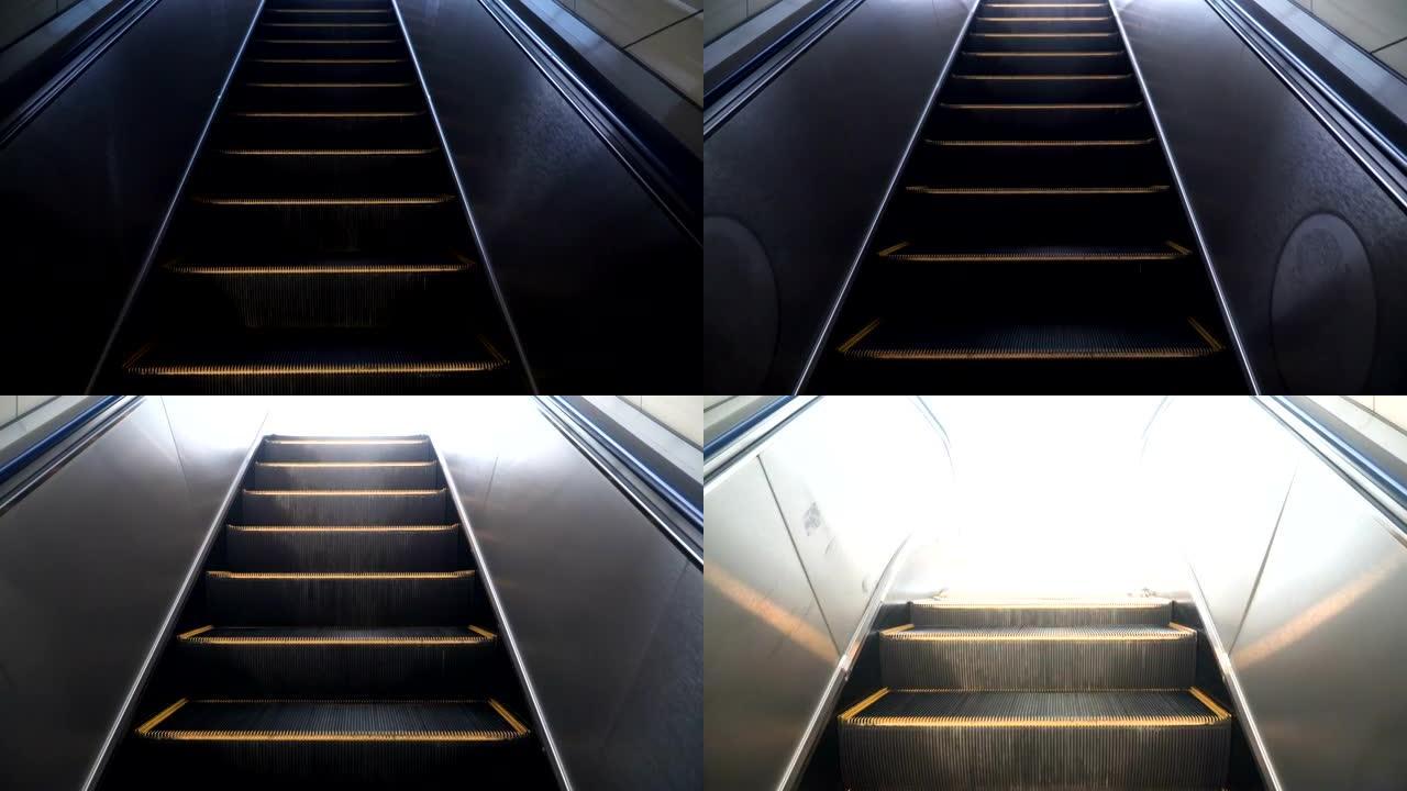通过现代自动扶梯转到轻型出口