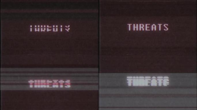 复古视频游戏威胁文字文字电脑电视故障干扰噪音屏幕动画无缝循环新质量通用复古运动动态动画背景彩色快乐视