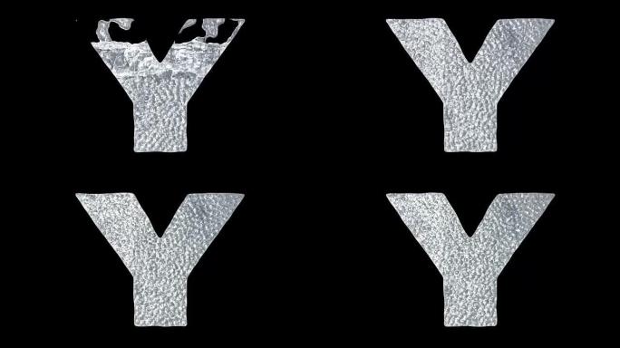 字母Y-动画冰水字母概念