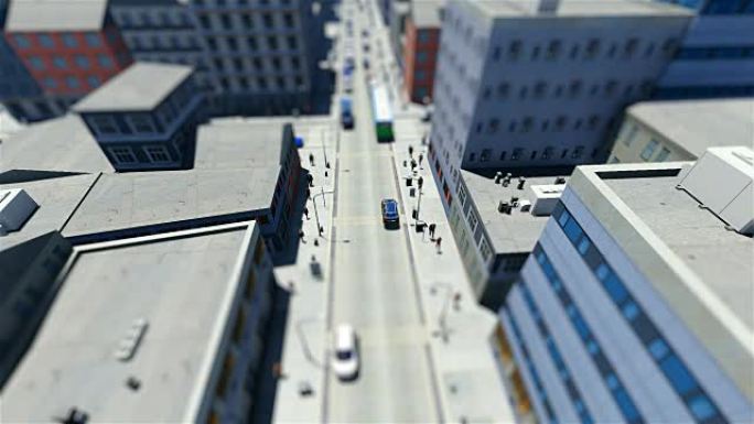 城市步行人员和交通的倾斜转移