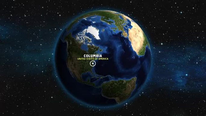 哥伦比亚地图美国-地球变焦