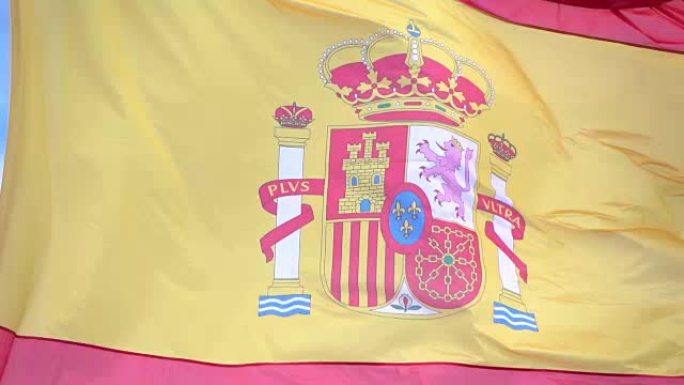 西班牙国旗的慢动作视频