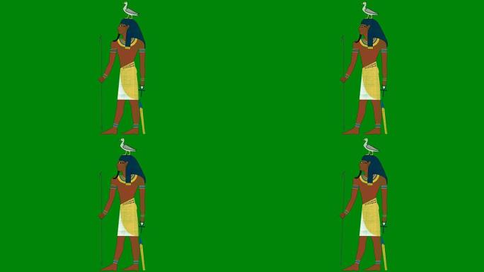 绿屏背景下的Geb埃及地球之神