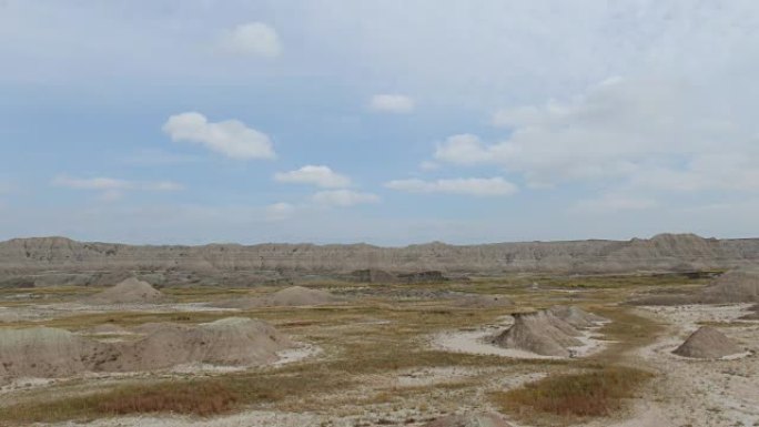 由风和水的沉积和侵蚀形成的荒地景观的延时，包含世界上一些最丰富的化石床，美国南达科他州荒地国家公园