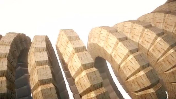 蛇蜗杆脊柱像3d木齿轮旋转机构无缝循环抽象动画背景新质量七彩酷漂亮漂亮视频片段