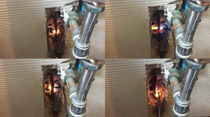 修理热水铜管