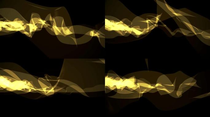 软丝烟黄丝带轻柔流动挥舞数字模拟湍流抽象动画背景新质量动态艺术运动七彩酷漂亮漂亮全高清视频素材
