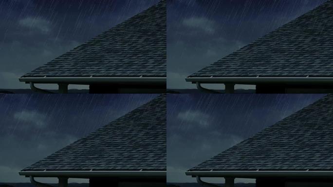雨天住宅屋顶背景