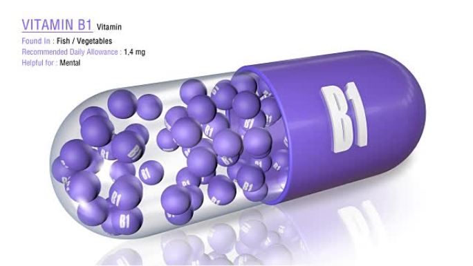 维生素B1-动画维生素胶囊概念