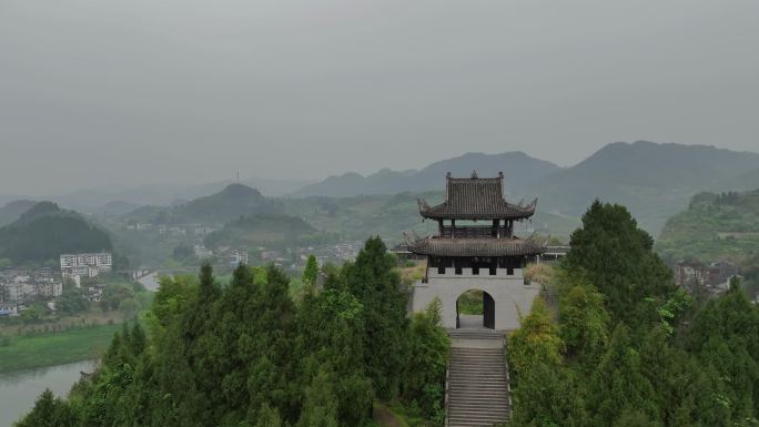 中国4A级国家景区芙蓉镇航拍