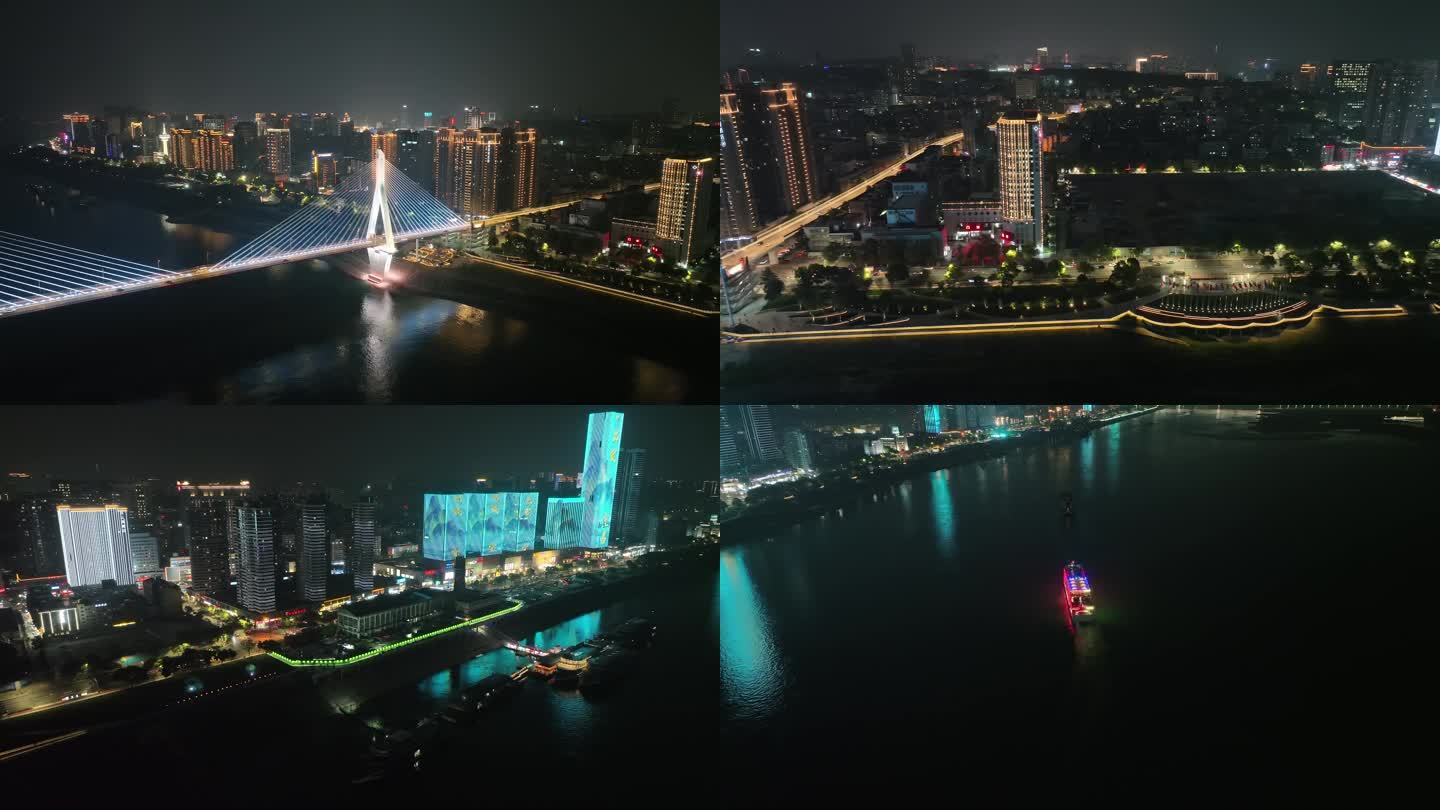 湖北宜昌夜景综合4K航拍
