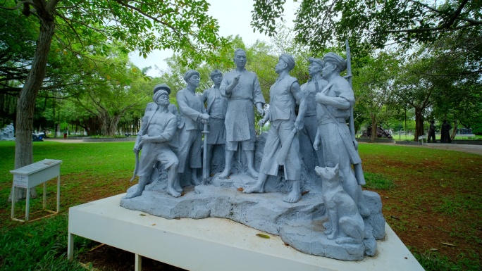 海南历史白沙起义 德伦山雕塑