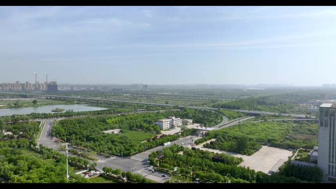 【4k航拍】西安城市湖泊森林绿化航拍