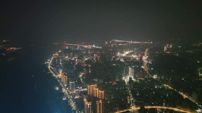 宜昌高空夜景4K航拍