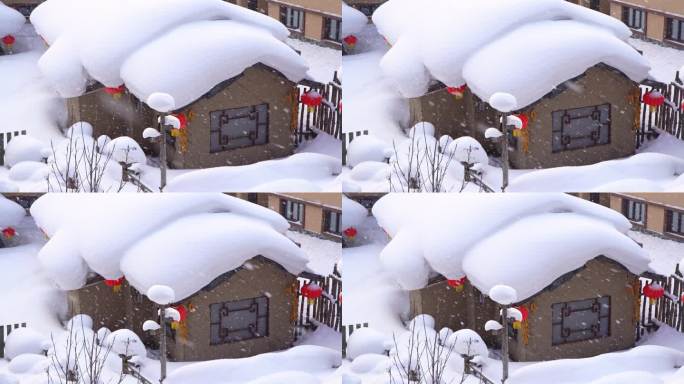 中国黑龙江雪乡大雪纷飞