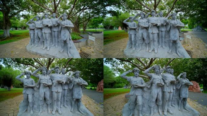 海南历史白沙起义歃血结盟雕塑