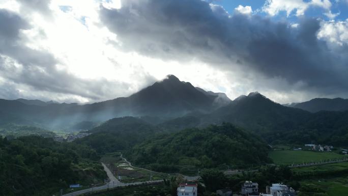 航拍广东汕尾市陆河县水唇