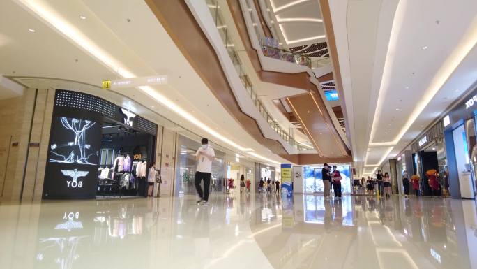 商场逛街购物人流延时摄影49