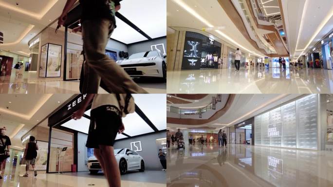 商场逛街购物人流延时摄影49