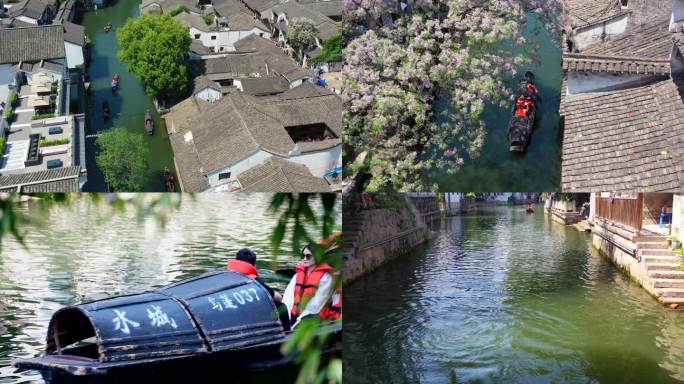 4K江南水乡绍兴仓桥直街城河