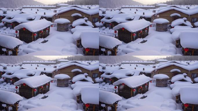 中国黑龙江雪乡大雪纷飞