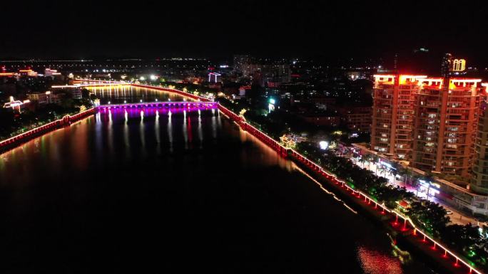 县城夜景，乡村振兴，百县千镇万村