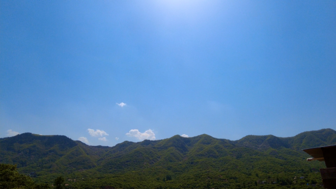 山村风景白云果树延时