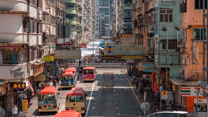 香港旺角街景延时