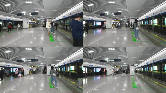 地铁站内乘客人群延时摄影