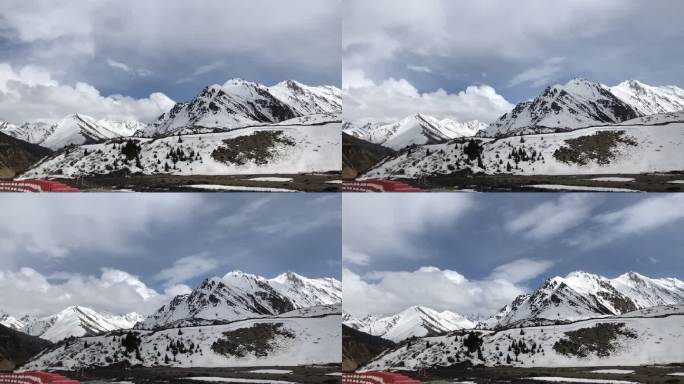 西藏春季草原白云延时摄影