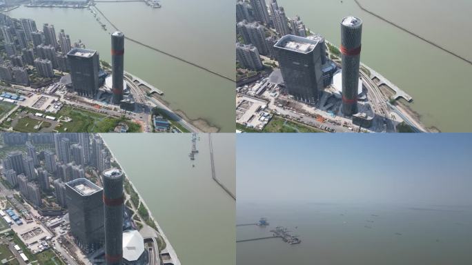 HD航拍上海宝山长滩观光塔高清视频素材