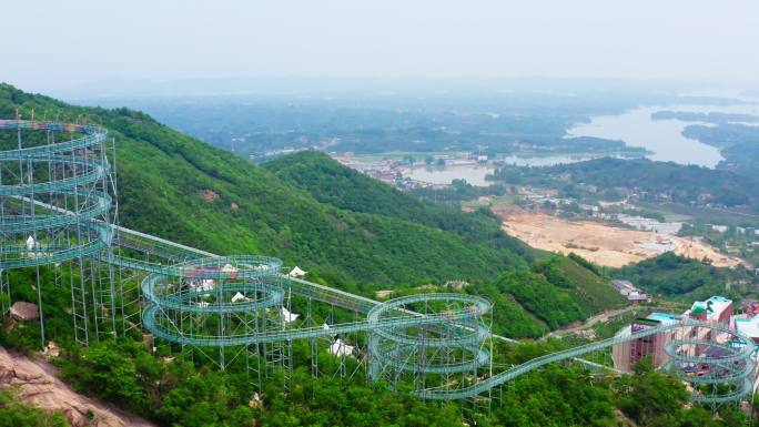 航拍信阳何家寨风景区