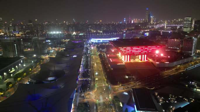 上海世博轴夜景航拍