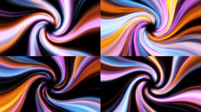 彩色螺旋线扭曲爆炸能量波风格化带通道